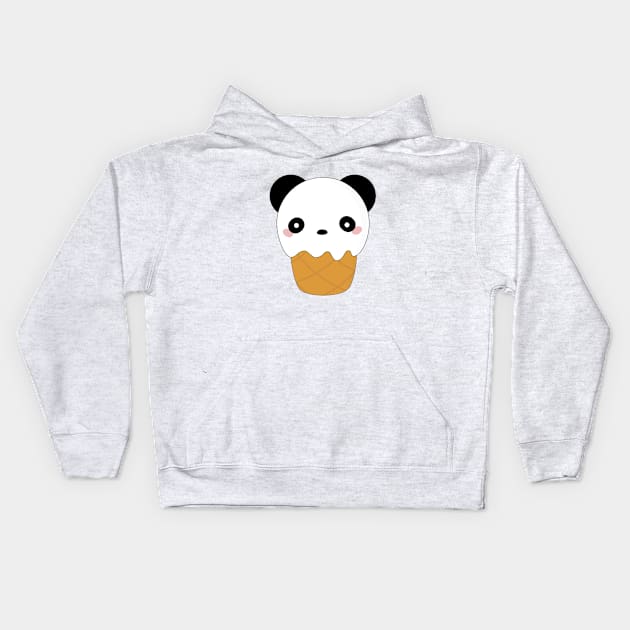 Kawaii Cute Ice Cream Panda T-Shirt Kids Hoodie by happinessinatee